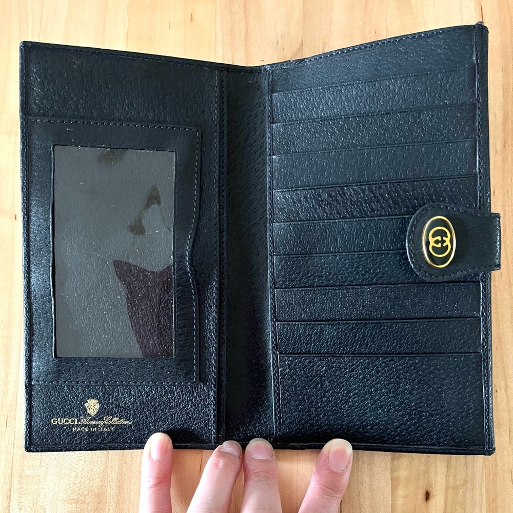 Gucci Vintage Long Wallet Accessory Collection Black Leather Trim/Interior - Picture 4 of 8